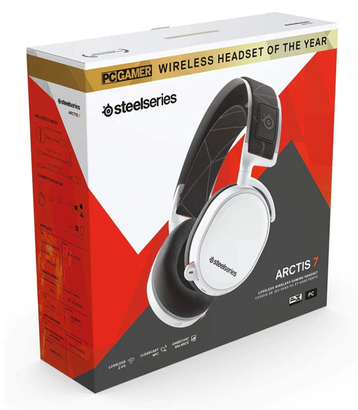 SteelSeries Arctis 7 2019 Edition All-Platform Gaming Headset - White