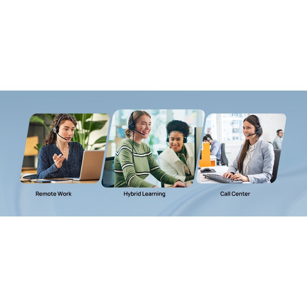 Yealink UH42 Dual MS Teams UC USB-C/A Stereo Wired Headset AI Noise Cancelling, Call Control, HD Audio