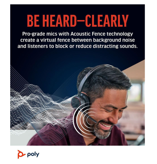 Poly Voyager Focus 2 MS Teams Certified USB-C-C Headset +USB-C/A Adapter