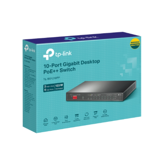 TP-Link TL-SG1210PP 10-Port Gigabit Desktop Switch with 6-Port PoE+ and 2-Port PoE++