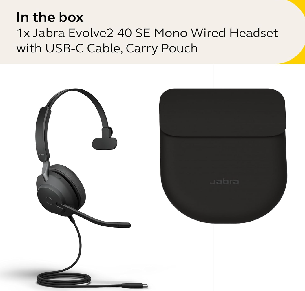 Jabra Evolve2 40 SE, USB-C, MS Mono