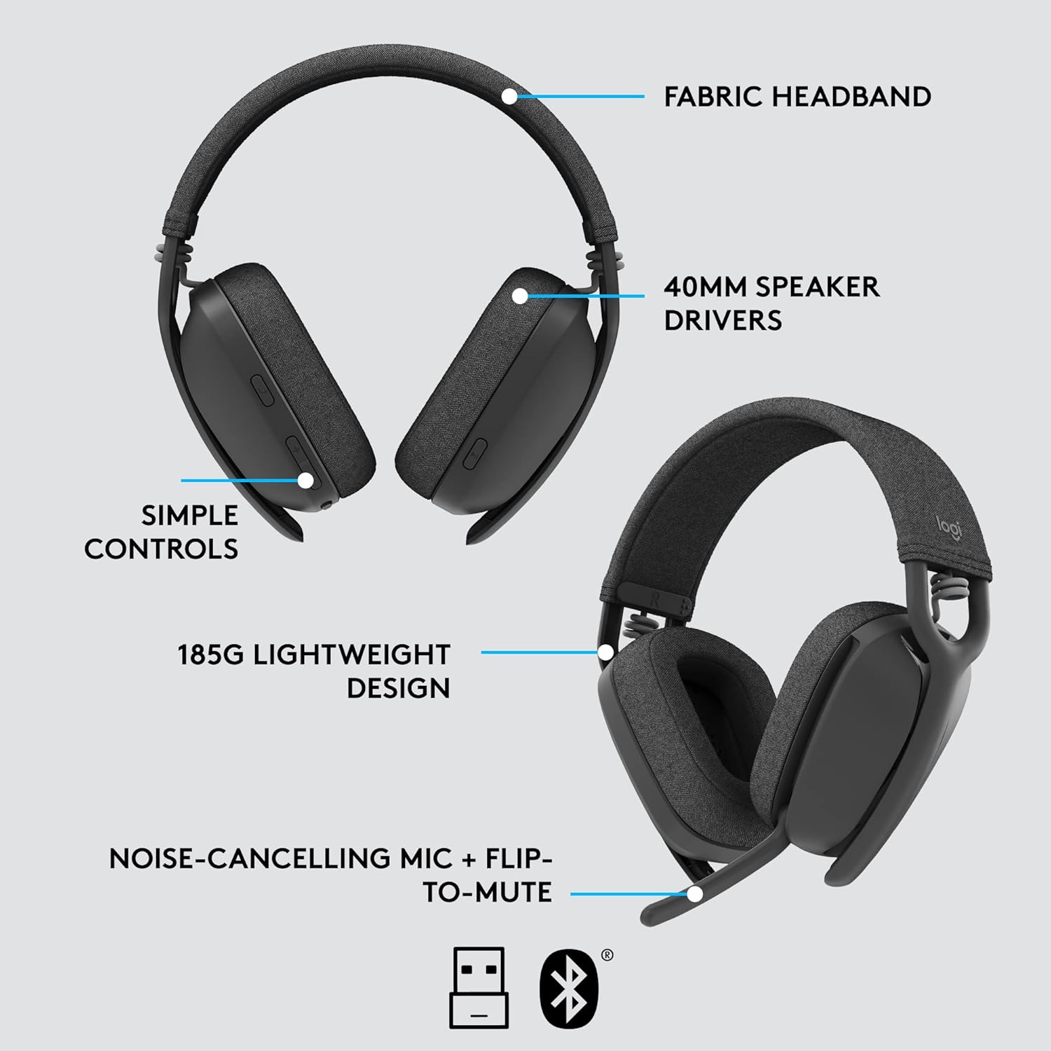 Logitech Zone Vibe Wireless Headphones