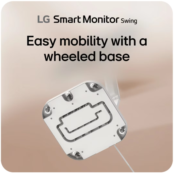 LG 32U889SA-W 32 Inch 4K UHD IPS Touchscreen Smart Monitor Swing with Rolling Stand