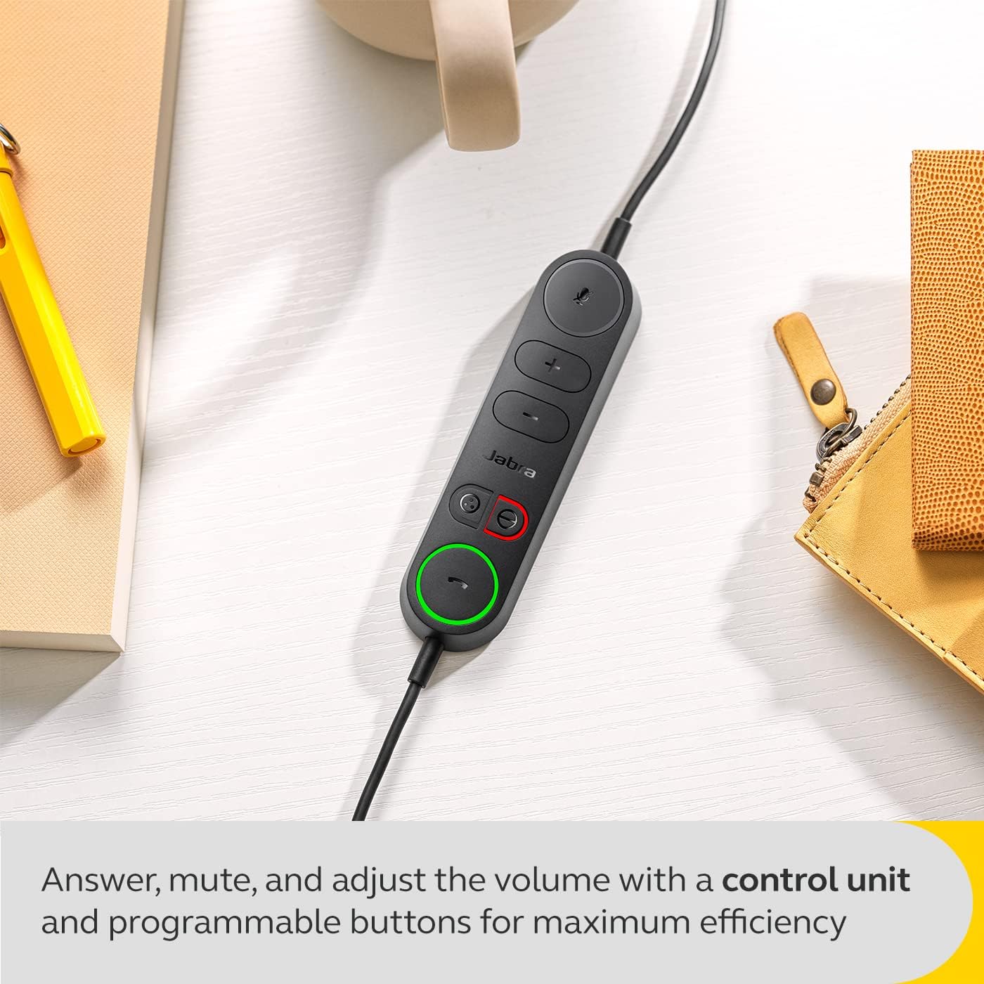 Jabra Engage 40 MS Mono Wired Headset USB-C/A with Inline Call Control - Noise-Cancelling 2-Mic Technology