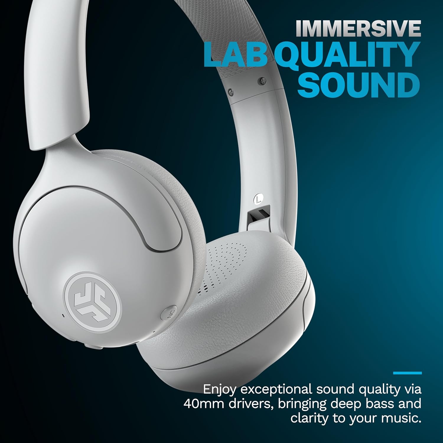 JLab Go Lux ANC Wireless Headphones, Graphite, Hybrid Active Noise Cancelling, Premium On-Ear Bluetooth Headset, Customizable Sound, Be Aware Mode, Cloud Foam Comfort, Multipoint Connection