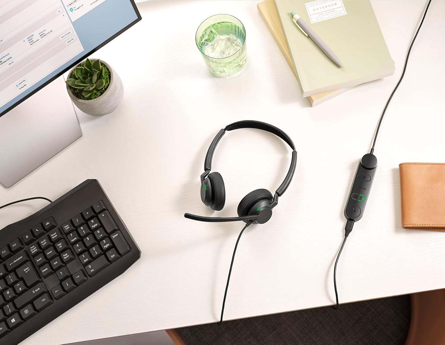 Jabra Engage 50 II MS Wired Stereo USB-C/A Headset with Link Call Control - Noise-Cancelling 3-Mic Technology