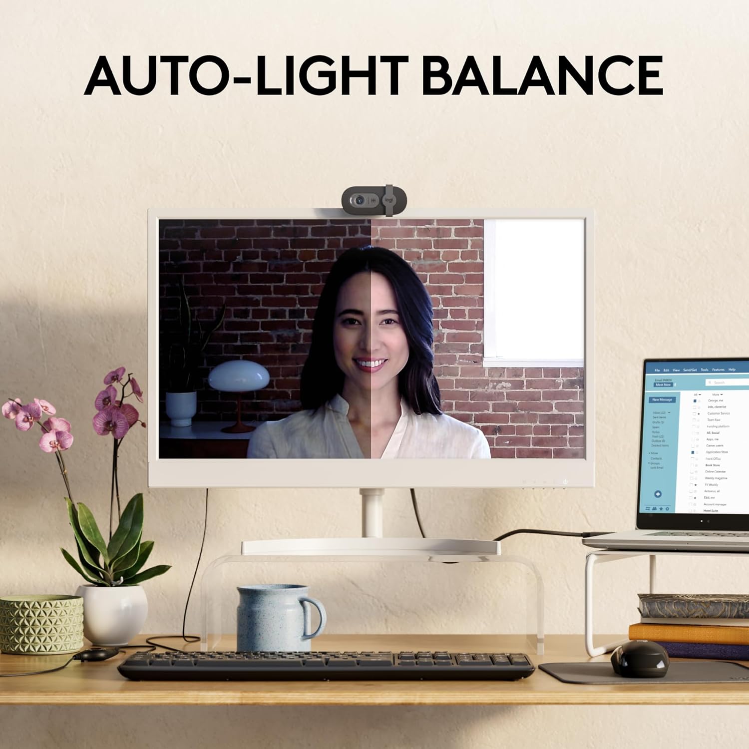 Logitech Brio 100 Full HD 1080p Webcam for Meetings, Streaming, Desktop, Laptop, PC - Built-in Mic, Shutter, USB-A, Teams, Zoom