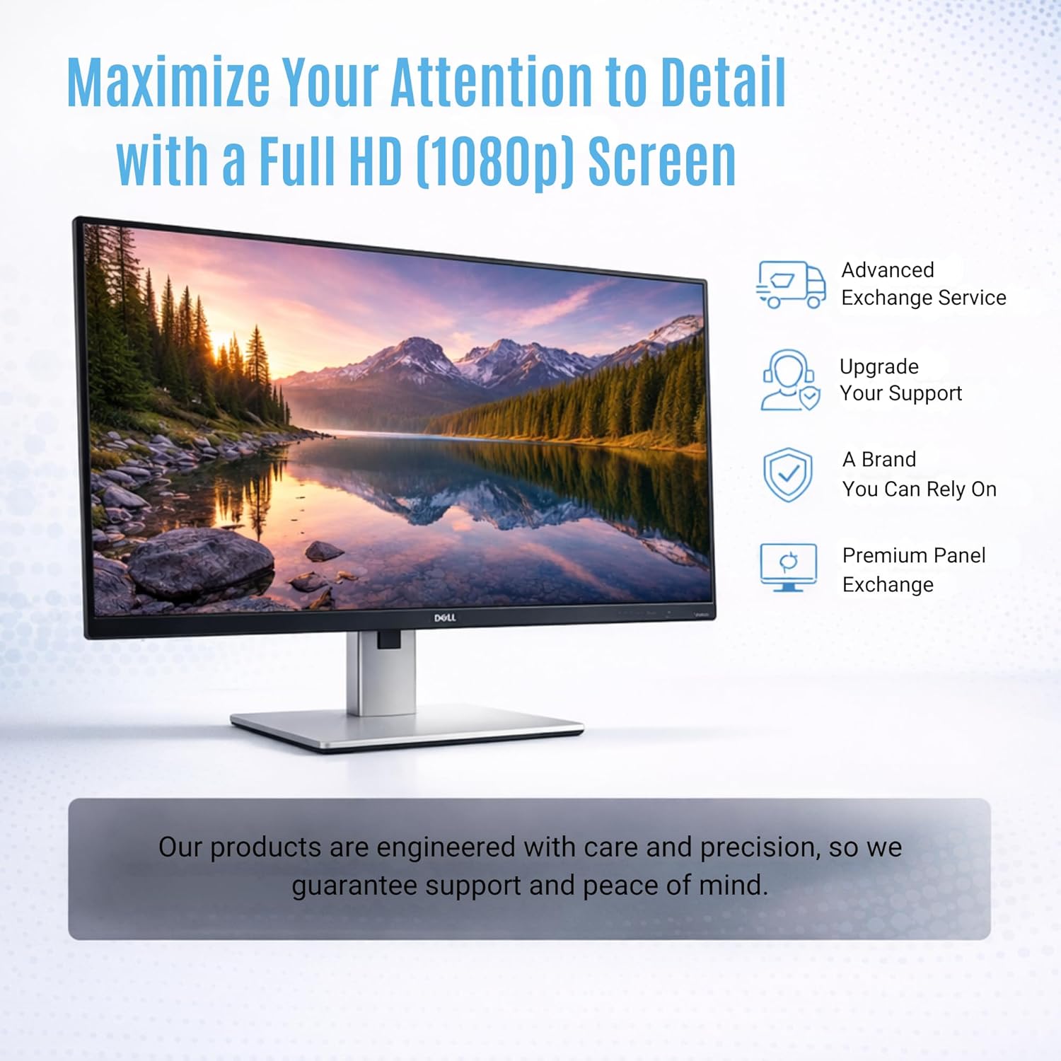 Dell P2725H Computer Monitor Screen 27" FHD IPS DisplayPort HDMI 100Hz Refresh Rate