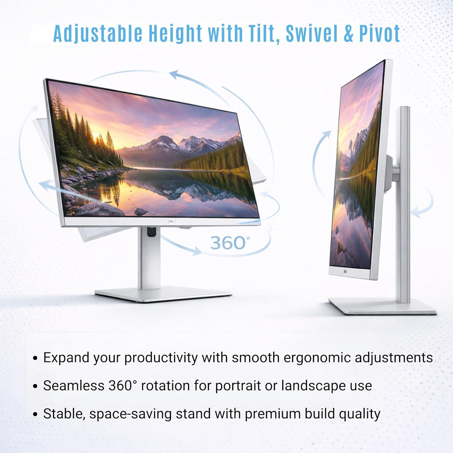 Dell P2725H Computer Monitor Screen 27" FHD IPS DisplayPort HDMI 100Hz Refresh Rate