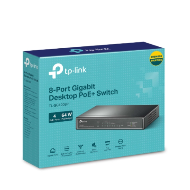 TP-Link TL-SG1008P 8-Port Gigabit Desktop Switch with 4-Port PoE+