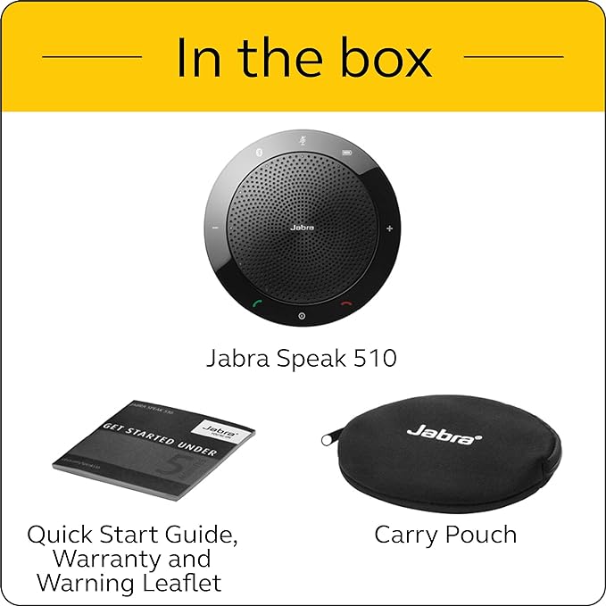 Jabra Speak 510 Wireless Bluetooth Speaker for Softphone and Mobile Phone - Easy Setup, Portable Speakerphone
