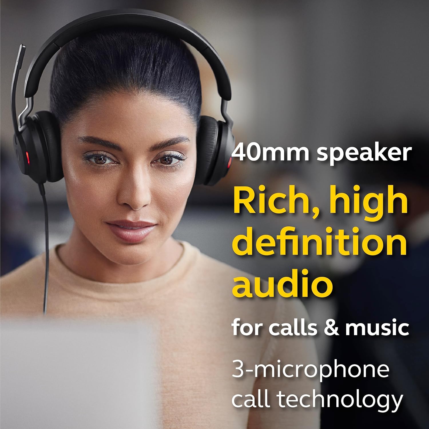 Jabra Evolve2 40 SE USB-A Wired Mono Noise-Cancelling Headset - Features 3-Mic Call Technology