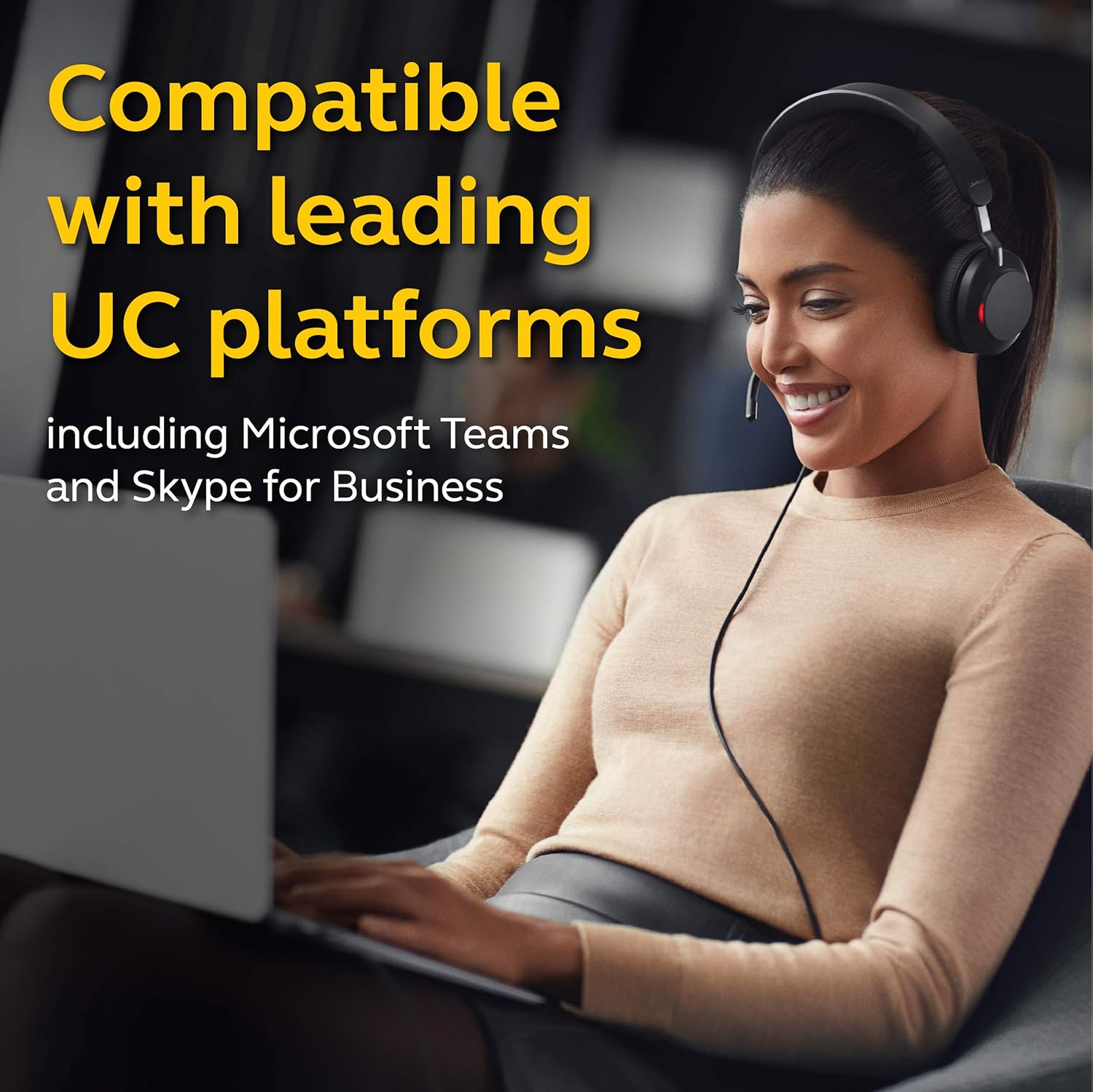 Jabra Evolve2 40 UC USB-C Mono Wired Headphones, – Headset for Calls and Music, Enhanced All-Day Comfort, Passive Noise Cancelling Headphones