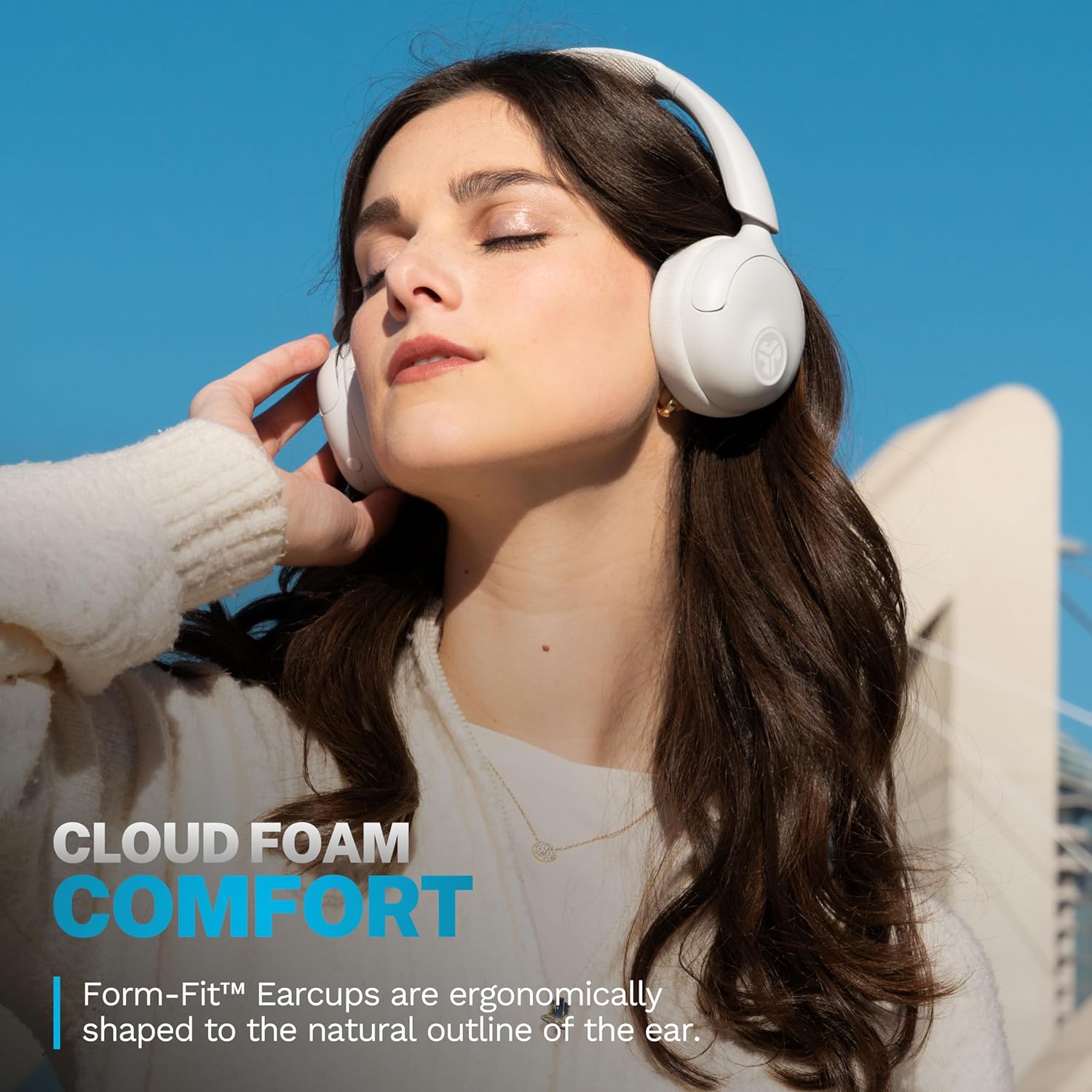 JLab Go Lux ANC Wireless Headphones, Graphite, Hybrid Active Noise Cancelling, Premium On-Ear Bluetooth Headset, Customizable Sound, Be Aware Mode, Cloud Foam Comfort, Multipoint Connection