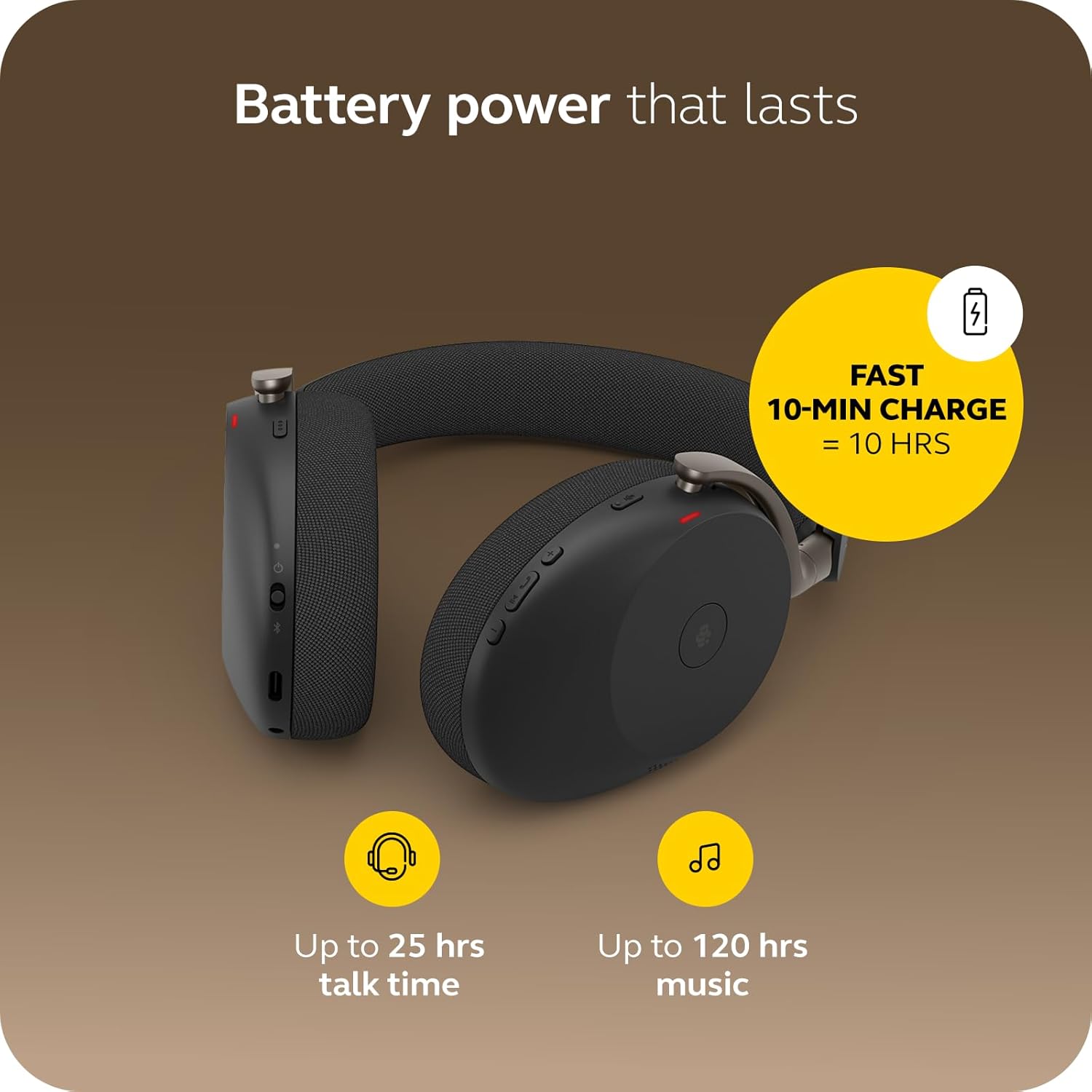 Jabra Evolve3 85 Over-Ear USB-A Wireless Bluetooth Headset with Microphone for Work, AI Voice Call Technology, Adaptive Active Noise Cancellation, 25-Hour Battery, Works with Meeting Apps