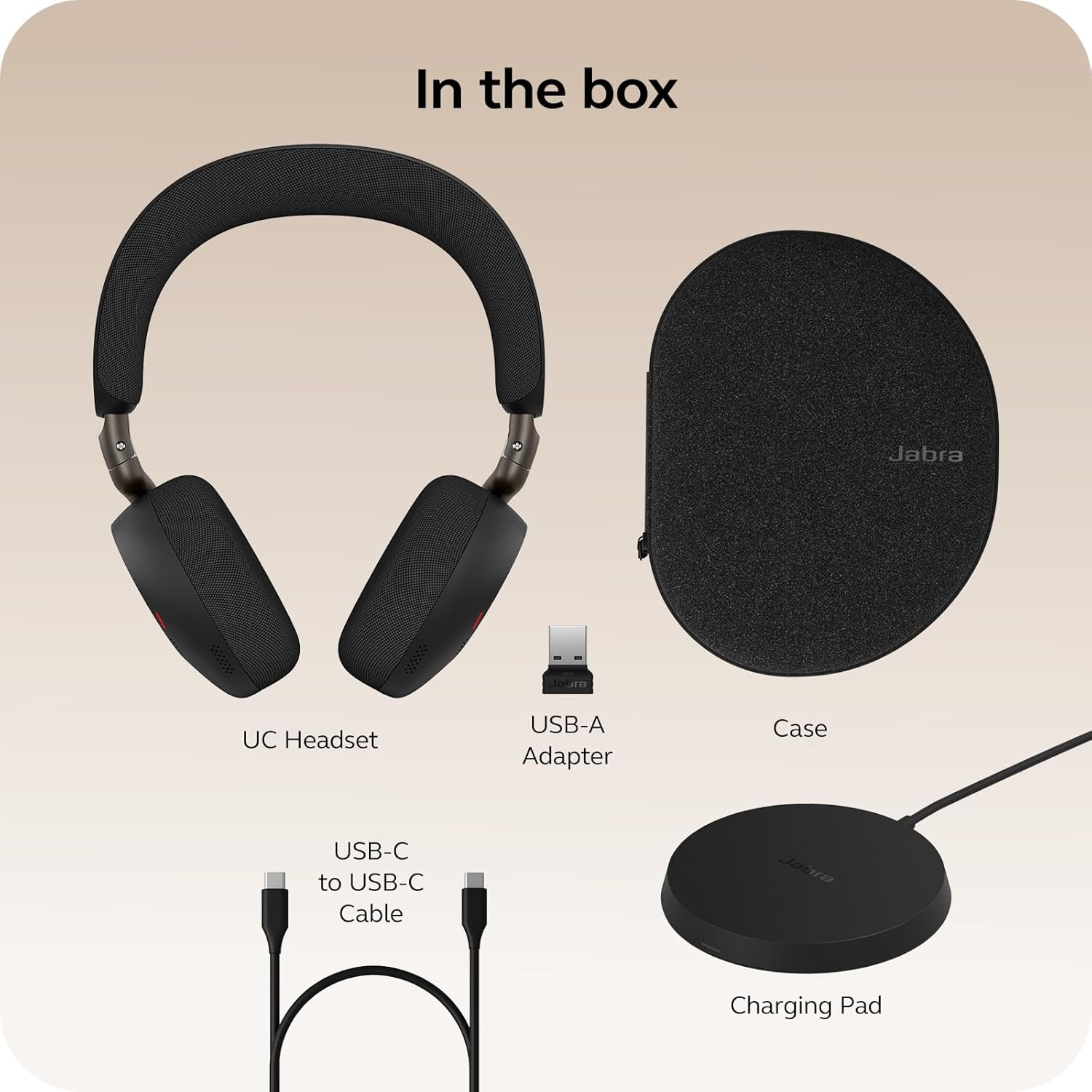 Jabra Evolve3 75 On-Ear USB-A Wireless Bluetooth Headset with Mic and Wireless Charging Stand for Work, AI Voice Call Technology, Advanced ANC, 22-Hour Battery, Works with Online Meeting Apps