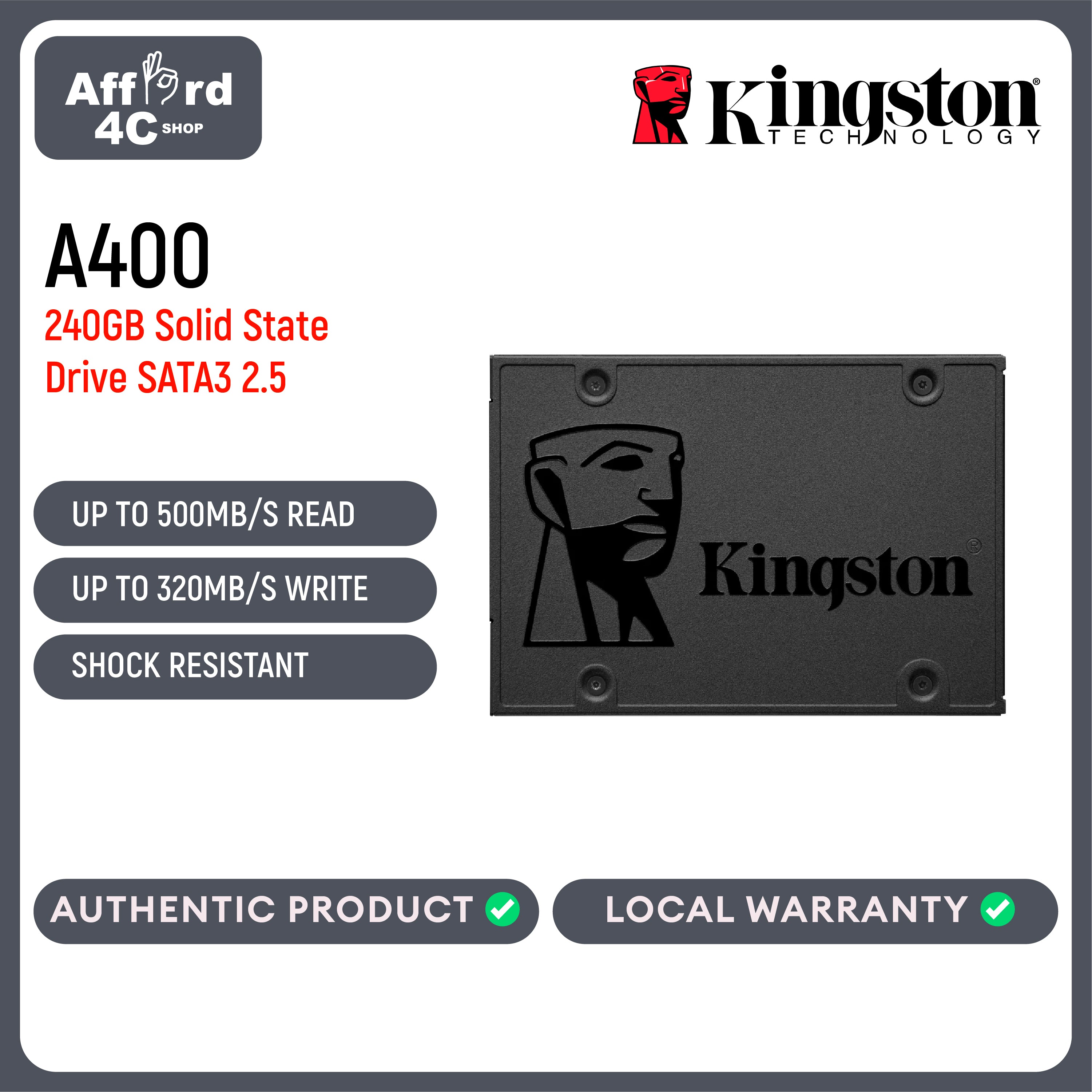 Kingston A400 240GB SSD SATA3 2.5 (SA400S37/240G)