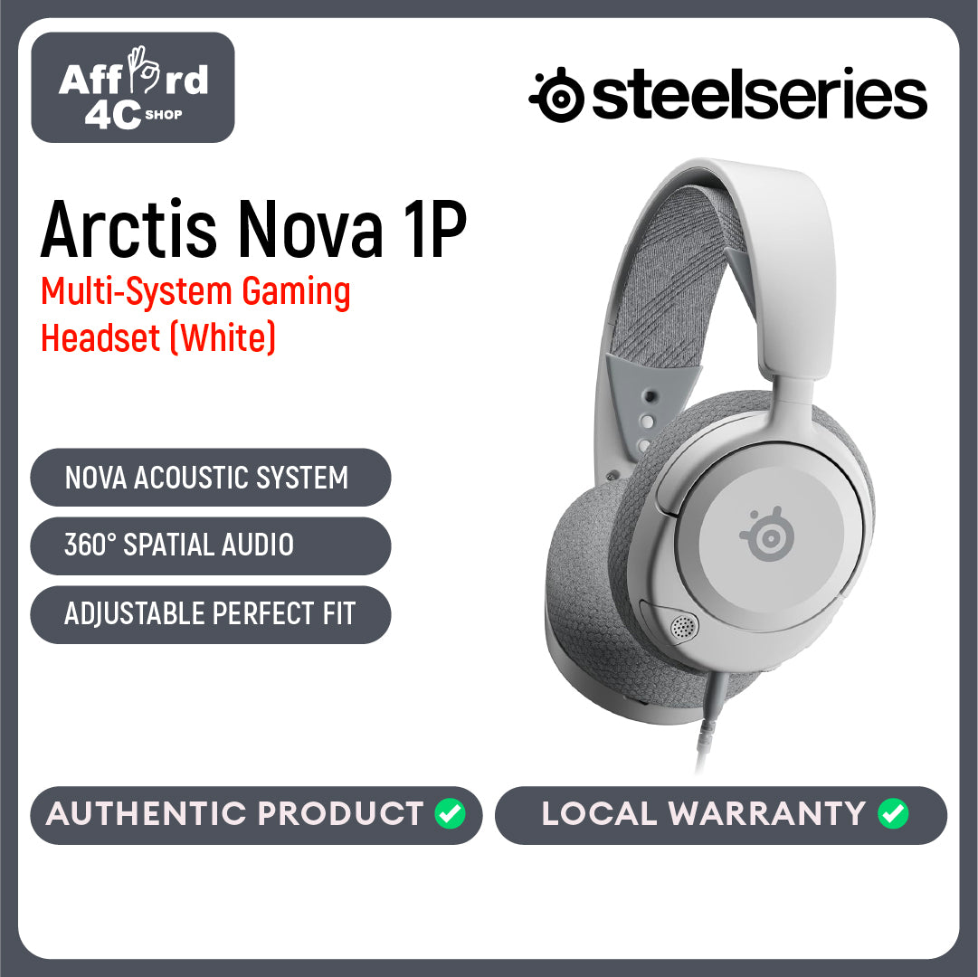 SteelSeries Arctis Nova 1P Ultra Lightweight Noise-Cancelling Mic Wired Gaming Headset