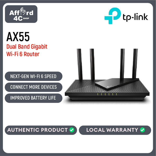 TP-Link Archer AX55 AX3000 Dual Band Gigabit Wi-Fi 6 Speed Router | Wi