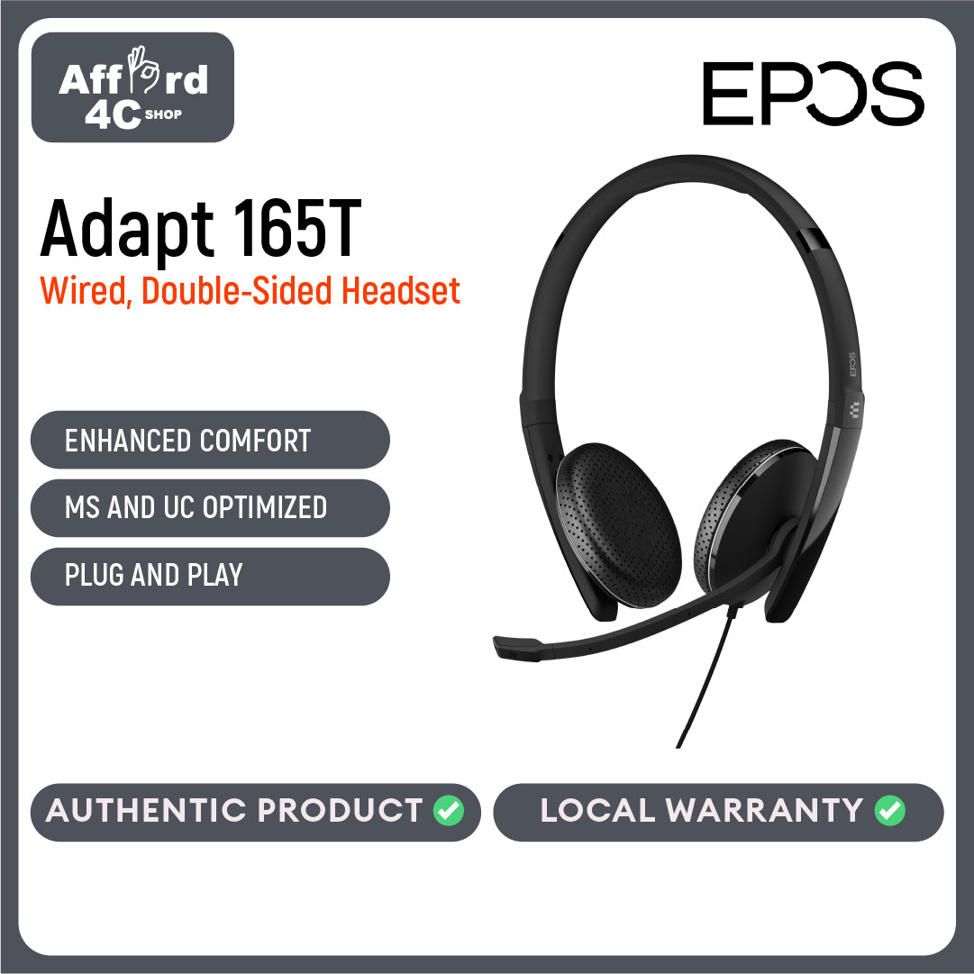 Sennheiser EPOS Adapt 165T USB II - Wired, Double-Sided Headset - 3.5mm Jack/USB Connectivity