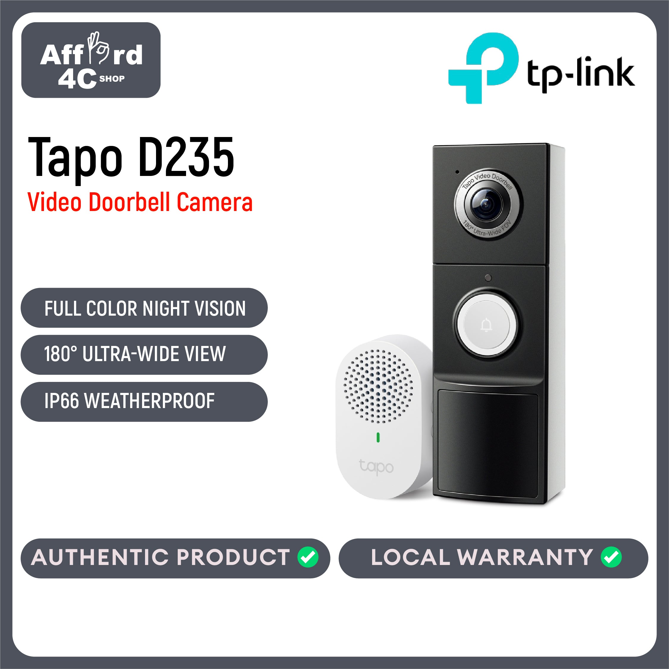 TP-Link Tapo D235 Video Doorbell Camera