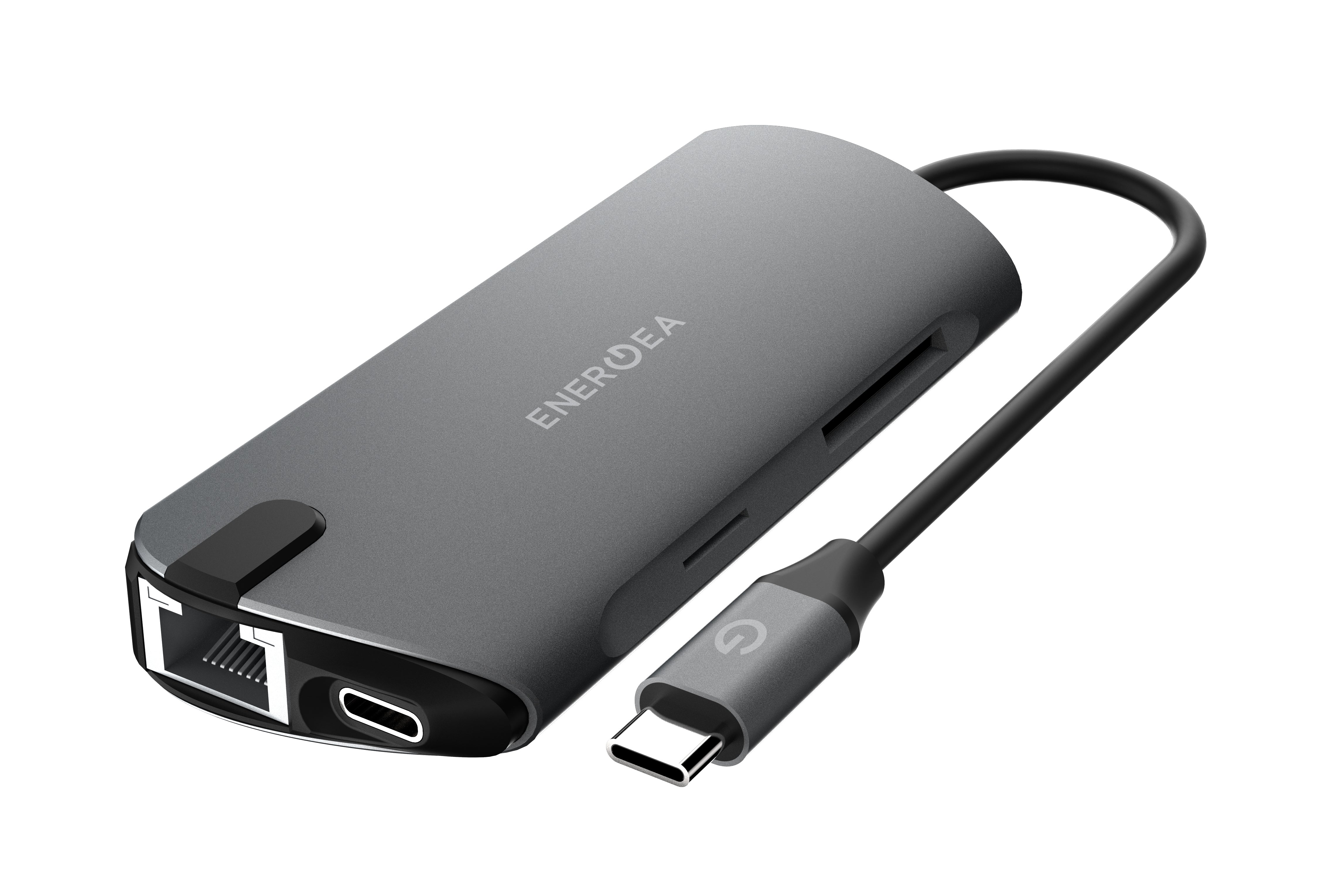 Energea AluHub HD Pro 8in1 Aluminum 3.1 USB-C Hub w/ Integrated SD Card Reader