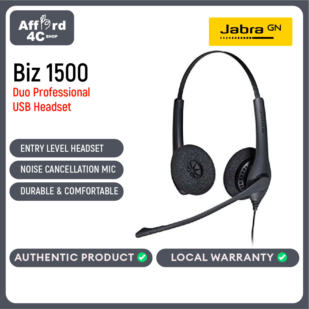 Jabra Biz 1100/1500/2300/2400 Professional Corded Headset & Headphones Solution for Call Center and Customer Service