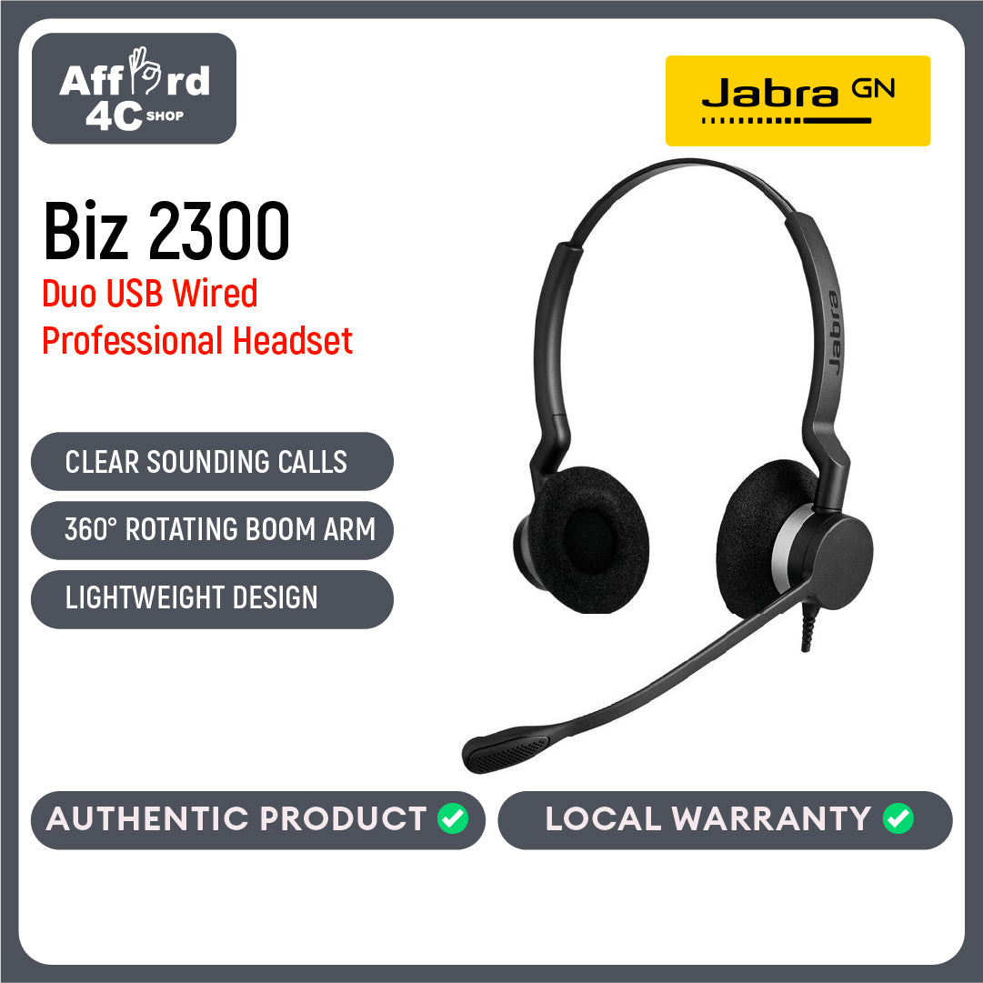 Jabra Biz 1100/1500/2300/2400 Professional Corded Headset & Headphones Solution for Call Center and Customer Service