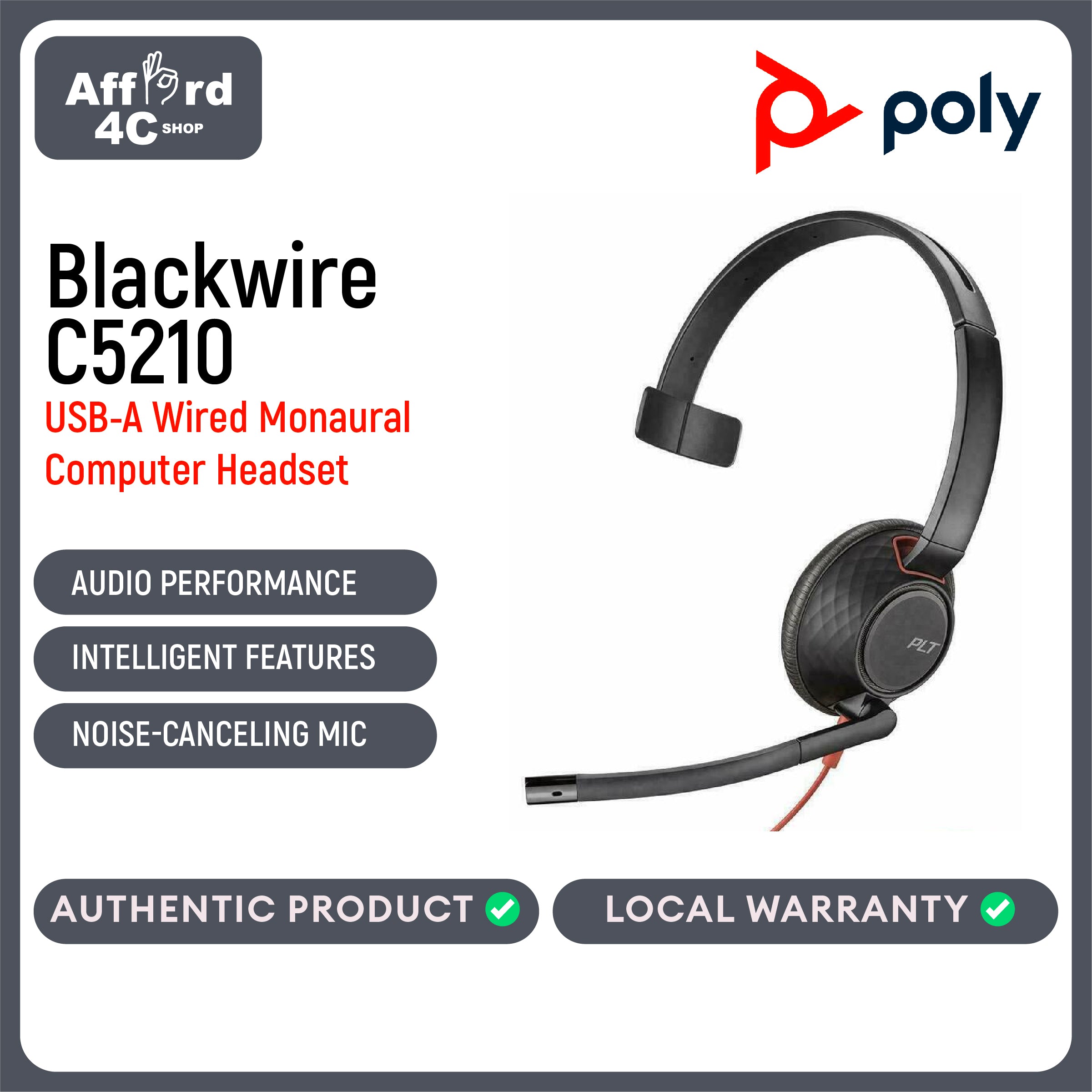 Plantronics Blackwire C5210-USB A