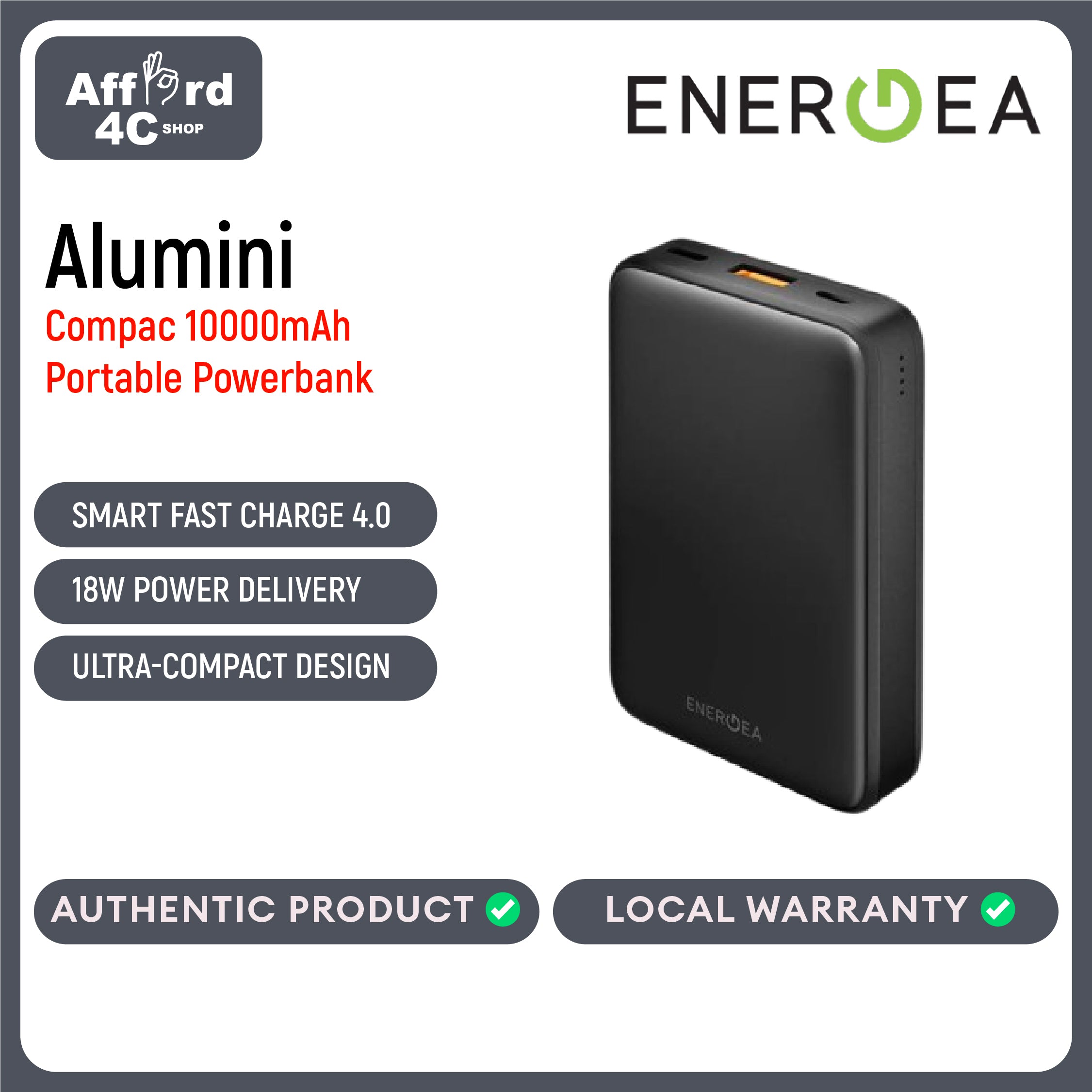 ENERGEA Compac AluMini 10000mAh Powerbank