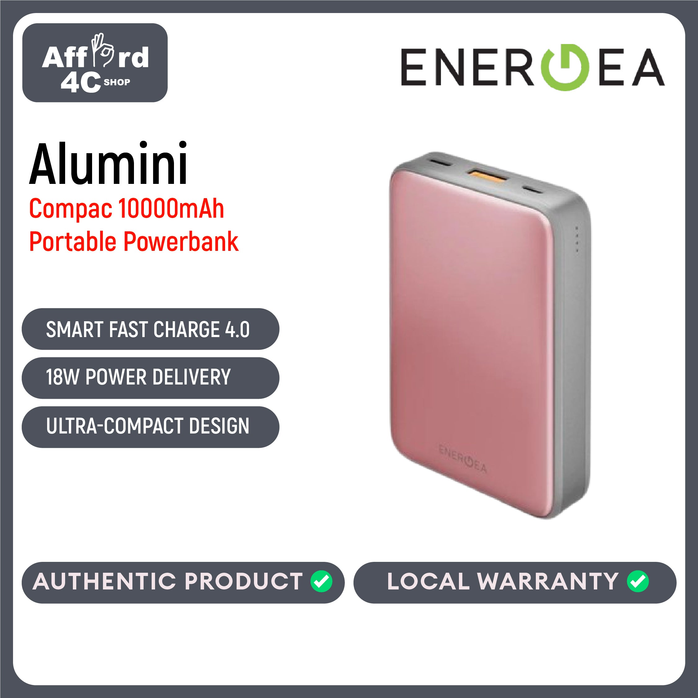 ENERGEA Compac AluMini 10000mAh Powerbank