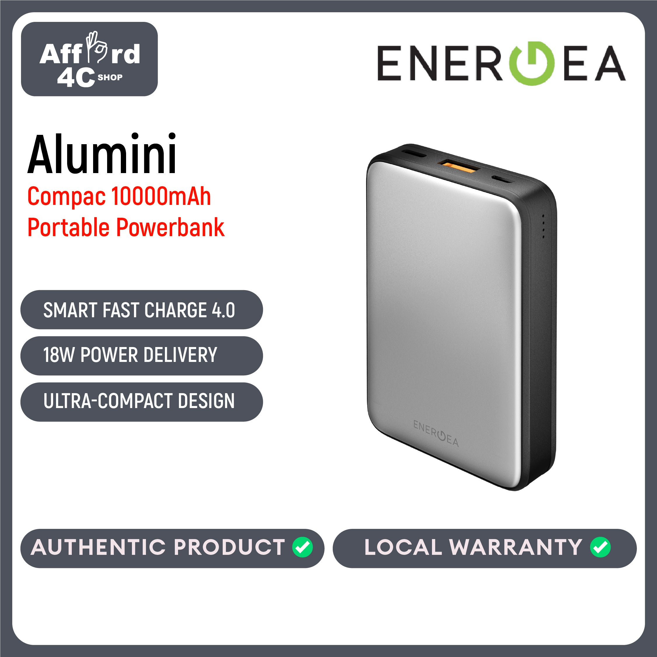 ENERGEA Compac AluMini 10000mAh Powerbank