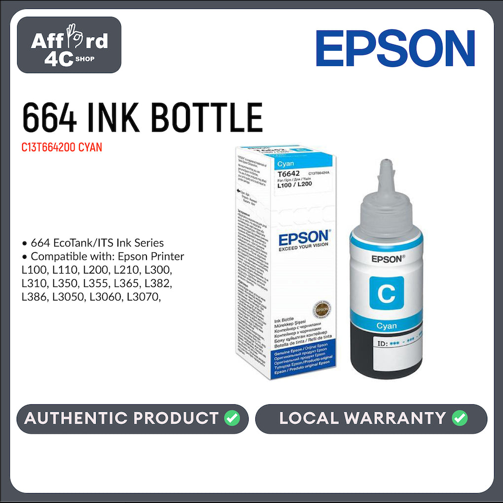 EPSON 664 Genuine Ink Bottle 70ml