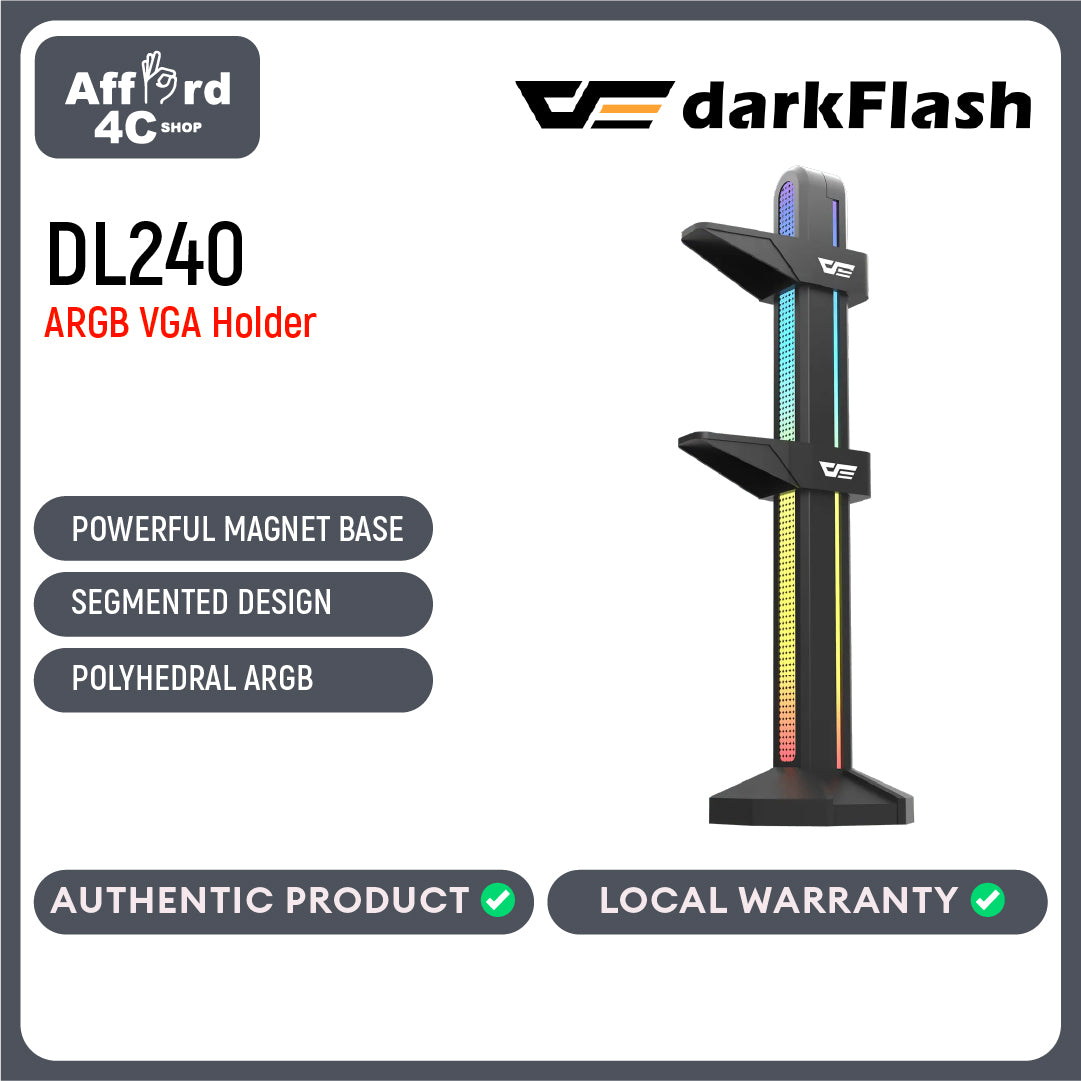 darkFlash DL240 ARGB VGA HOLDER Support 5V Mother board Synchronization 5V / 3Pin RGB Port