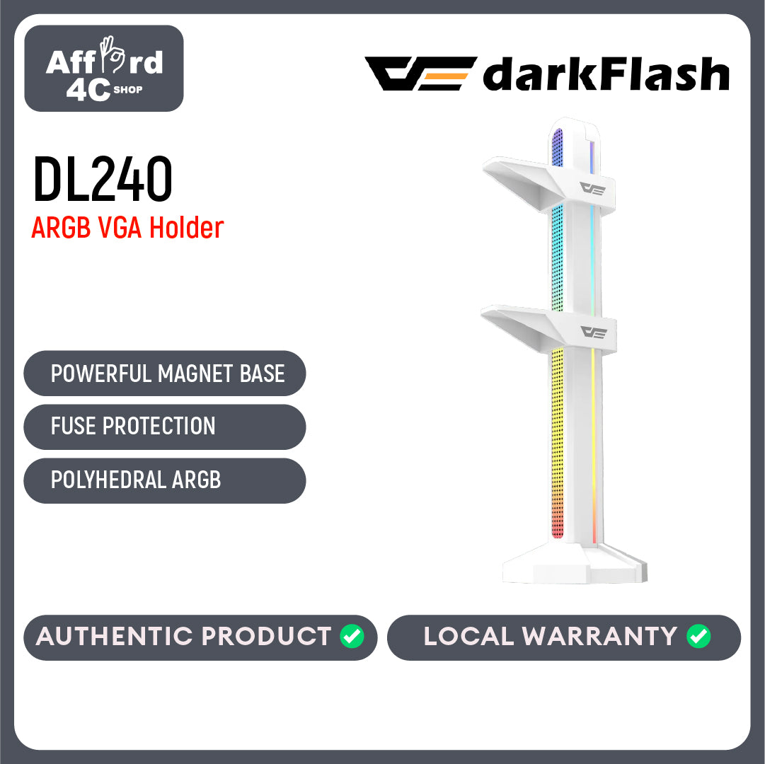 darkFlash DL240 ARGB VGA HOLDER Support 5V Mother board Synchronization 5V / 3Pin RGB Port