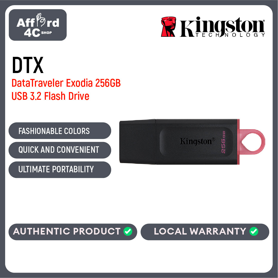 Kingston DataTraveler Exodia 64GB/128GB/256GB USB 3.2 Gen 1 USB Flash Drive