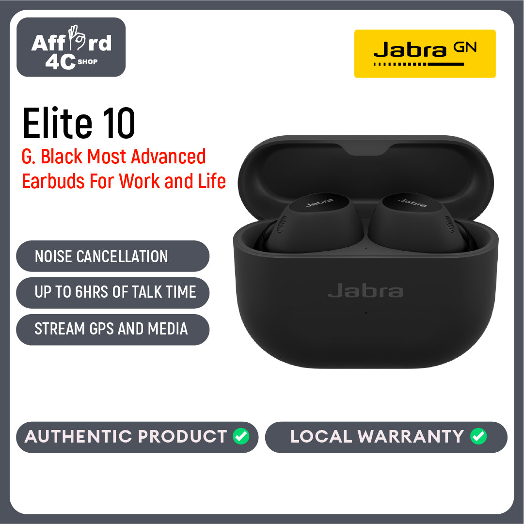 Jabra Elite 10 True Wireless Earbuds – Most Advanced Earbuds for Work and Life