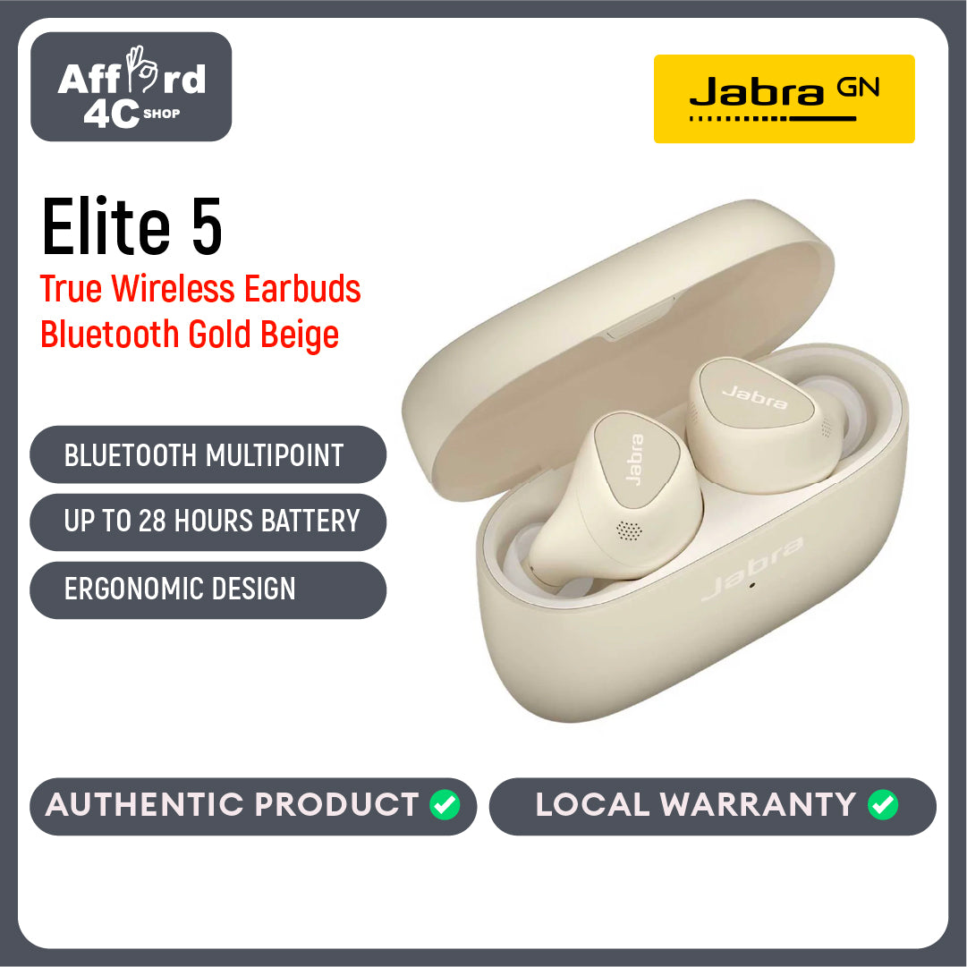 Jabra Elite 5 True wireless earbuds with Hybrid Active Noise Cancellation (ANC)