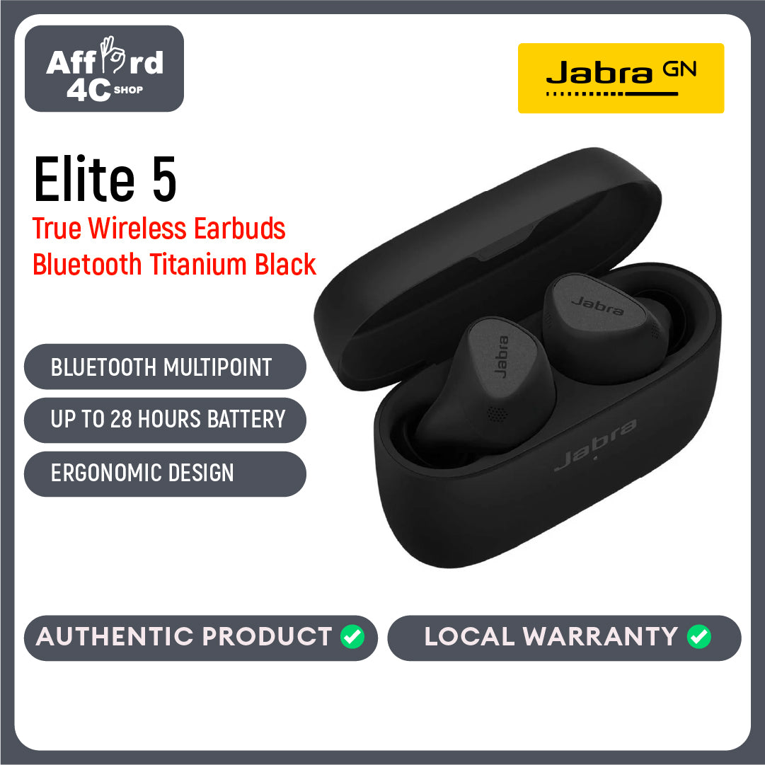 Jabra Elite 5 True wireless earbuds with Hybrid Active Noise Cancellation (ANC)