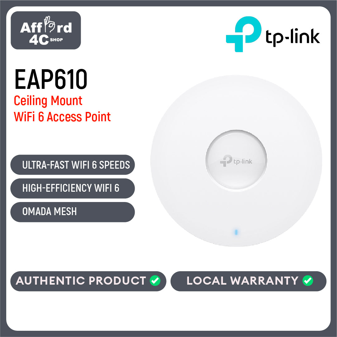 TP-Link EAP610 AX1800 Ceiling Mount WiFi 6 Access Point