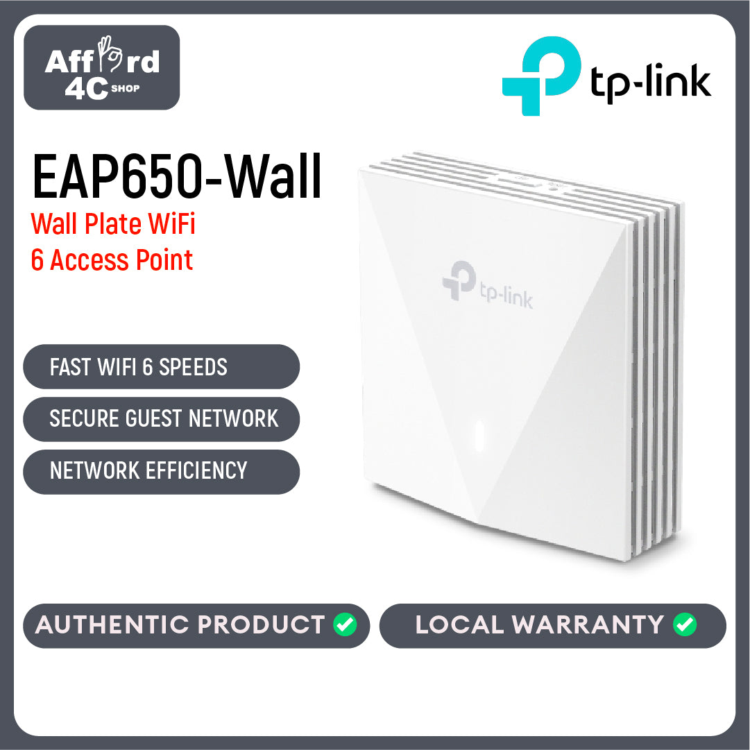 TP-Link EAP650-Wall AX3000 Wall Plate WiFi 6 Access Point
