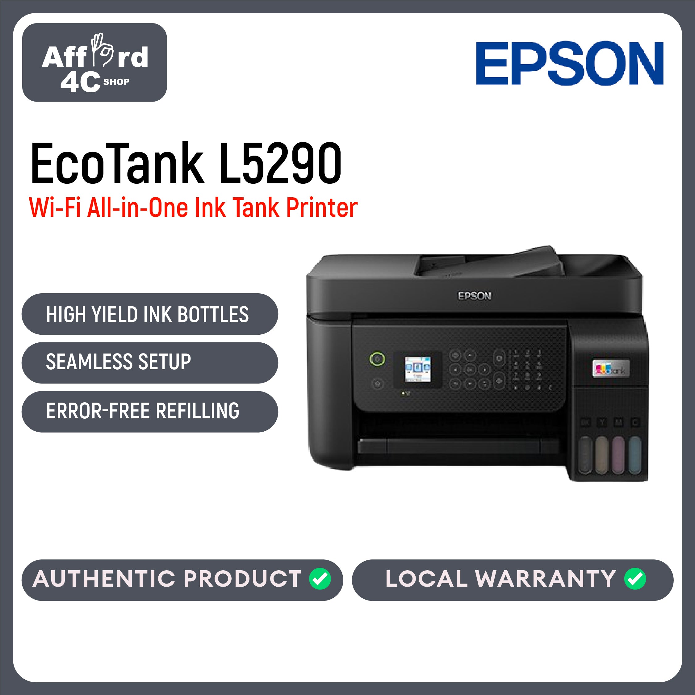 Epson EcoTank L5290 A4 Wi-Fi All-in-One Ink Tank Printer