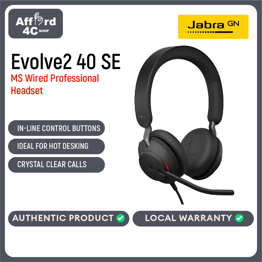 Jabra Evolve2 40 SE MS Stereo Headset USB-C