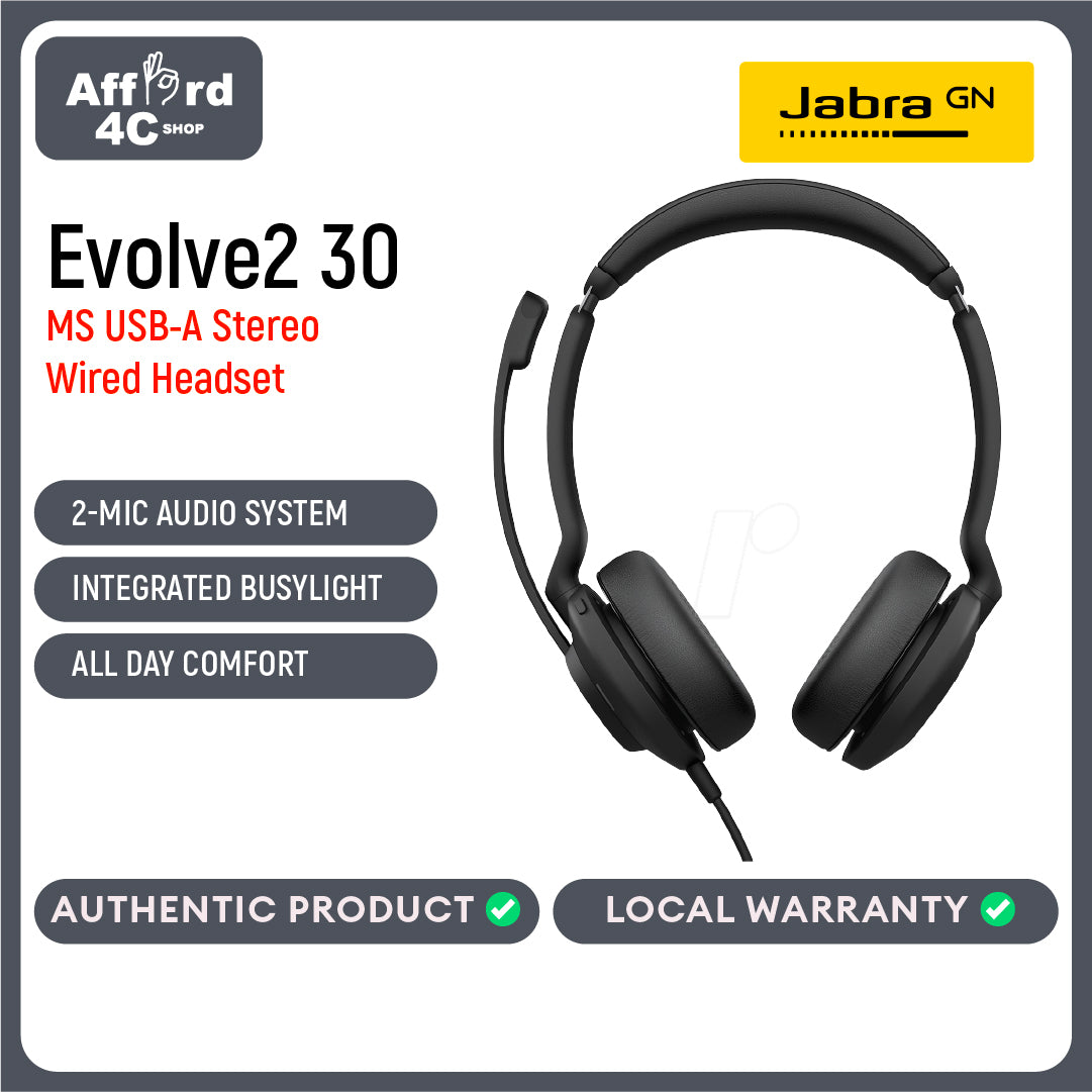 Jabra Evolve2 30 SE USB-A, MS Stereo