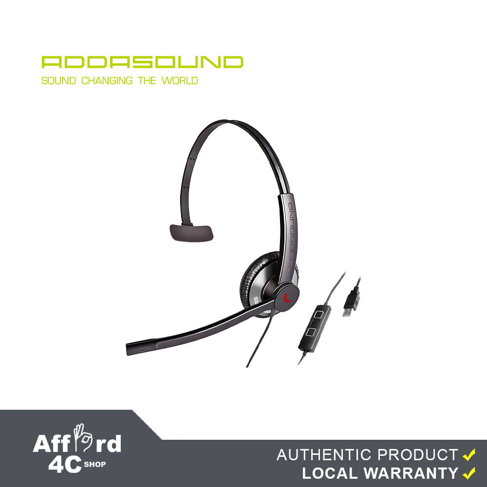 Addasound Epic 511 Monaural Headset with Double Microphone Noise Canceling for Extreme Noisy Working Environments