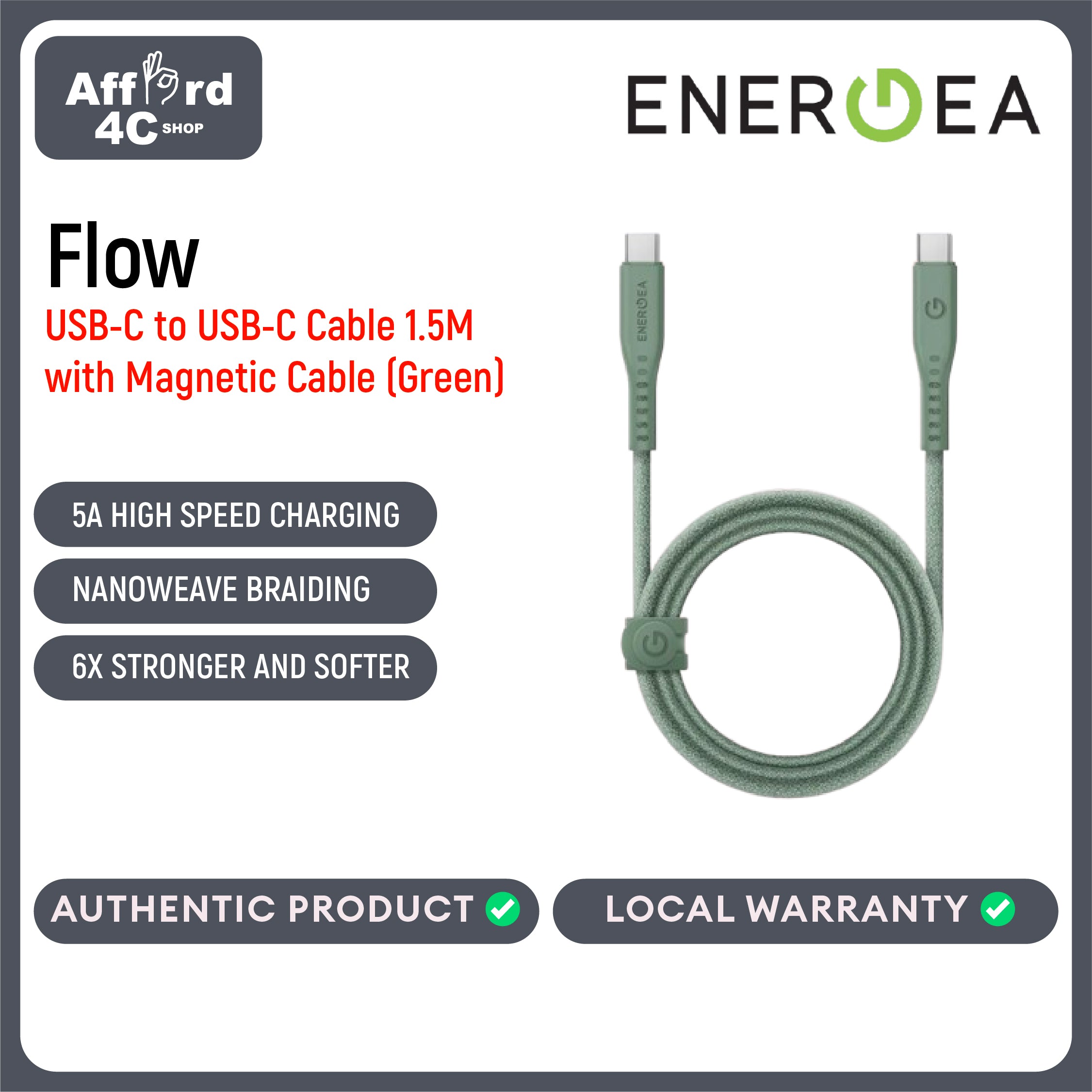 Energea Flow USB-C to USB-C Cable 1.5M