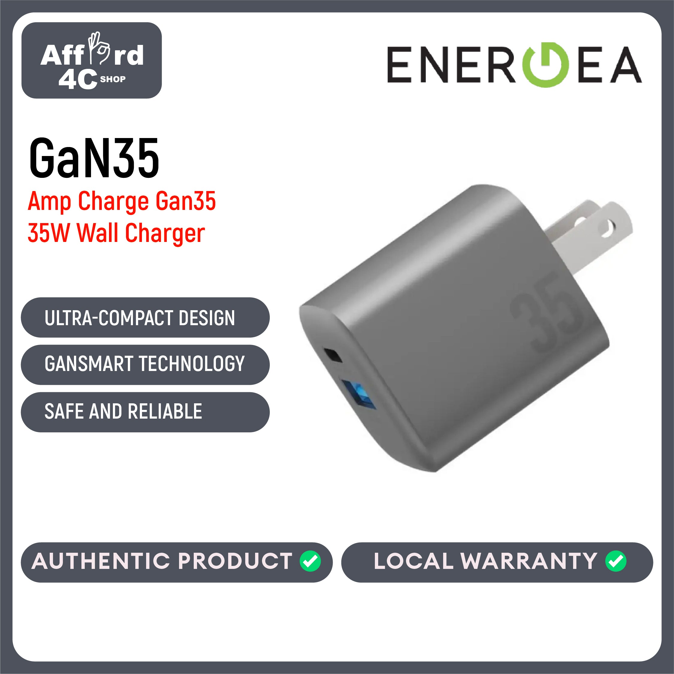 Energea Ampcharge GaN35 Adapter