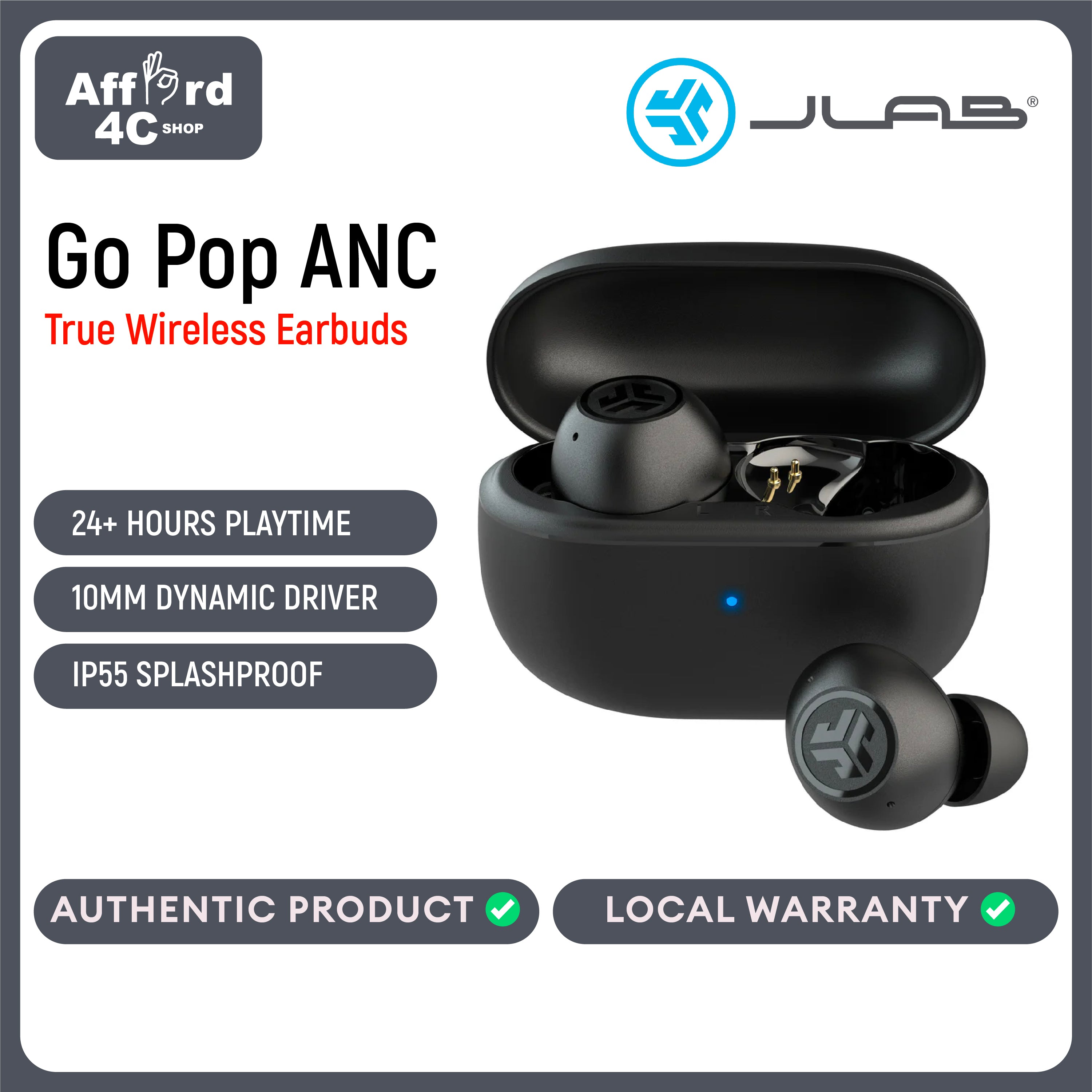Jlab Go Pop ANC True Wireless Earbuds