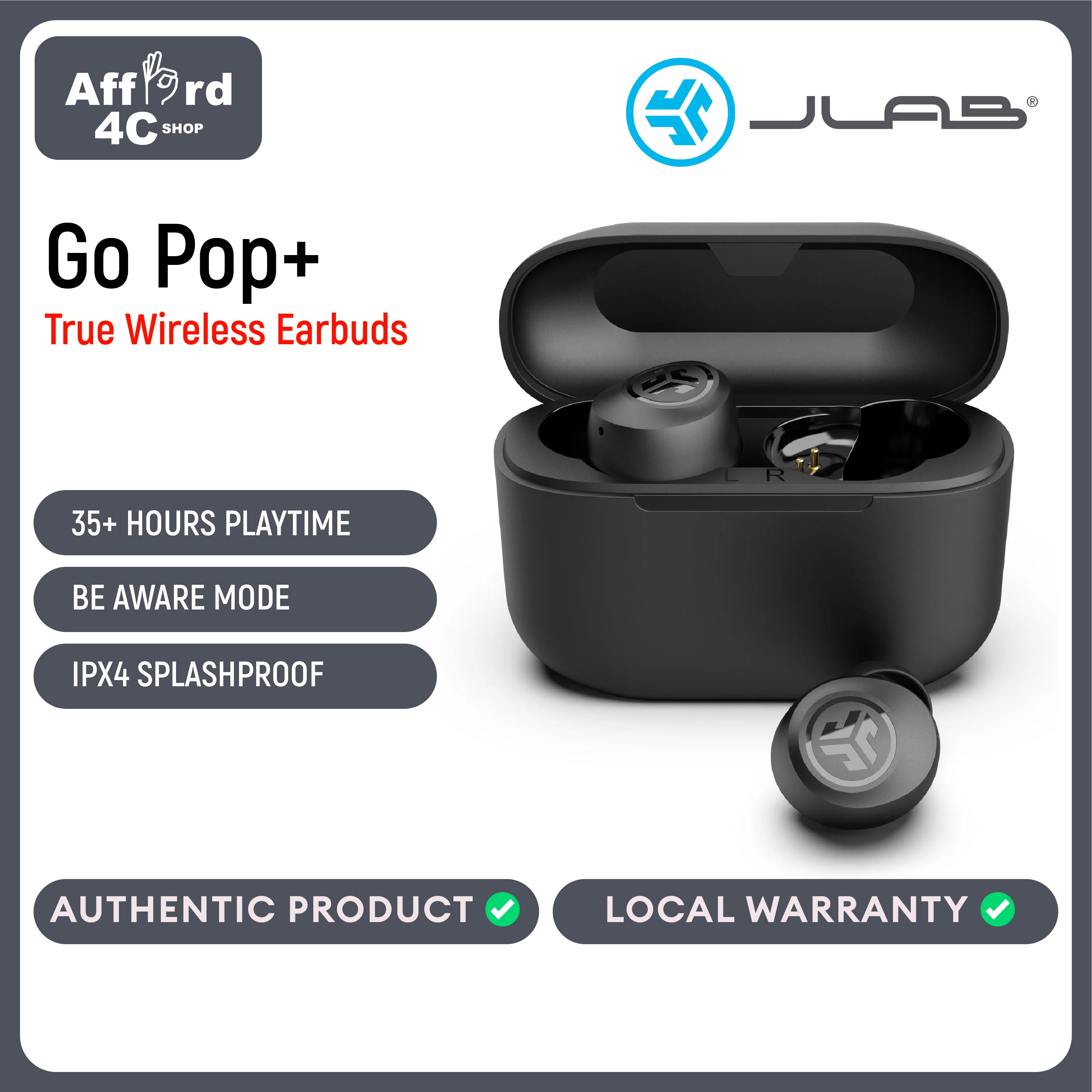 Jlab Go Pop+ True Wireless Earbuds