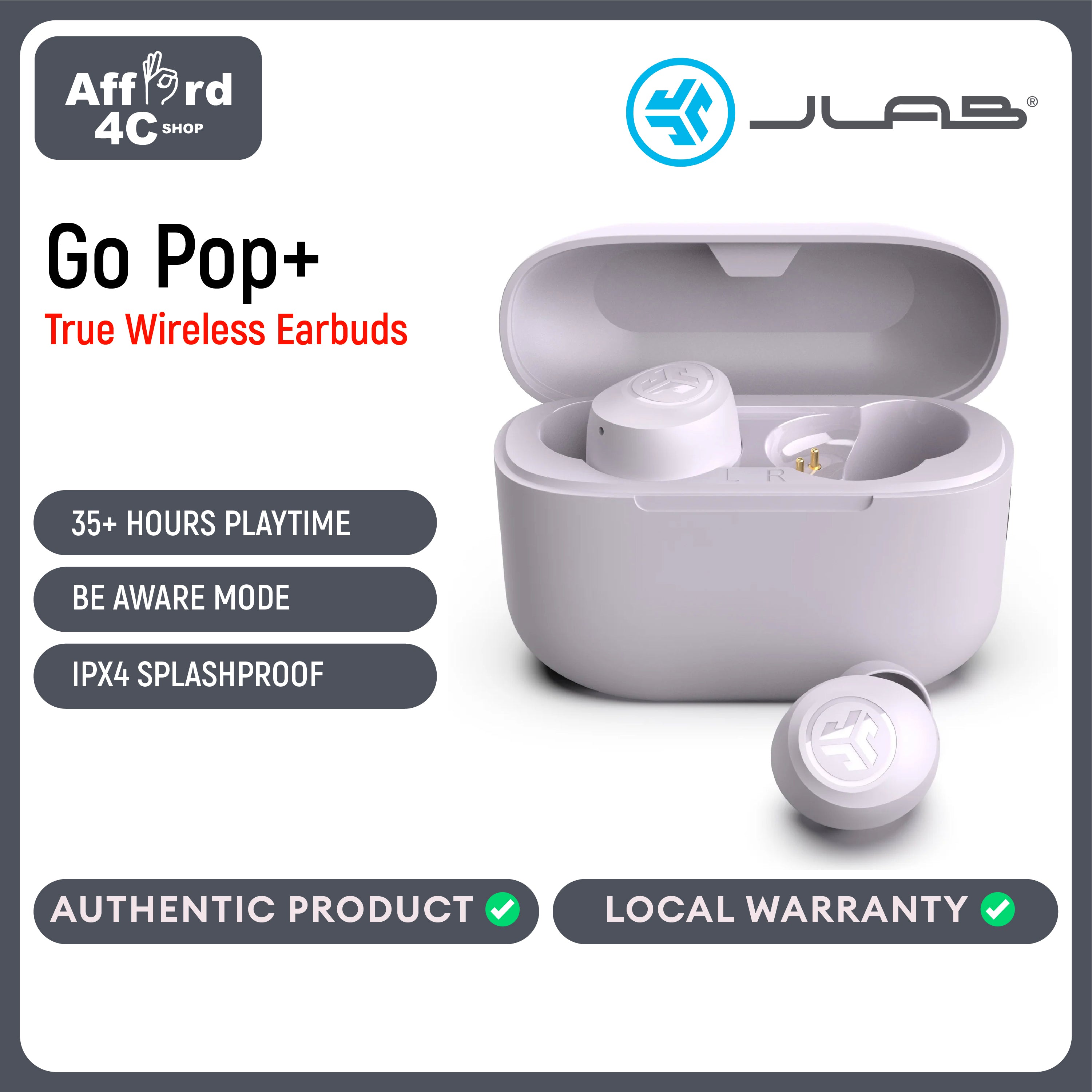 Jlab Go Pop+ True Wireless Earbuds